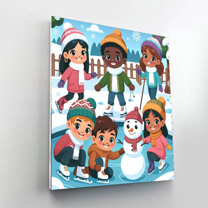 Whimsical Winter Activities Number Painting