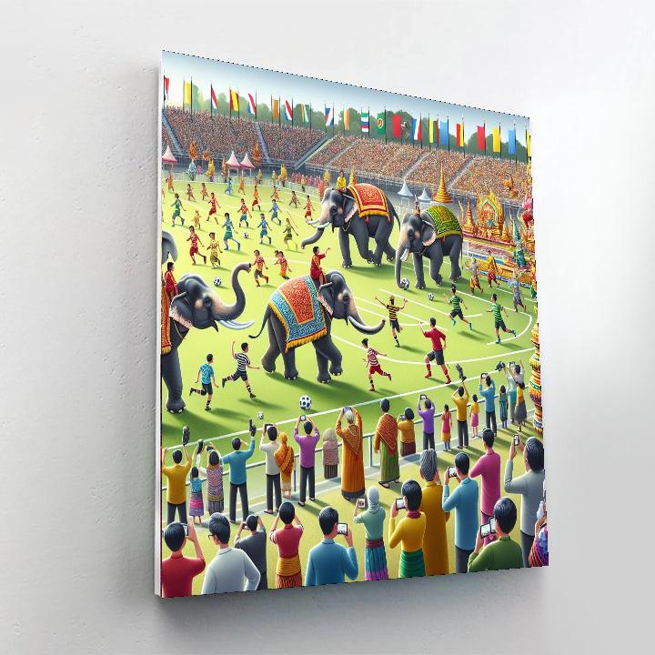 Surin Elephant Round-up - Surin Number Painting