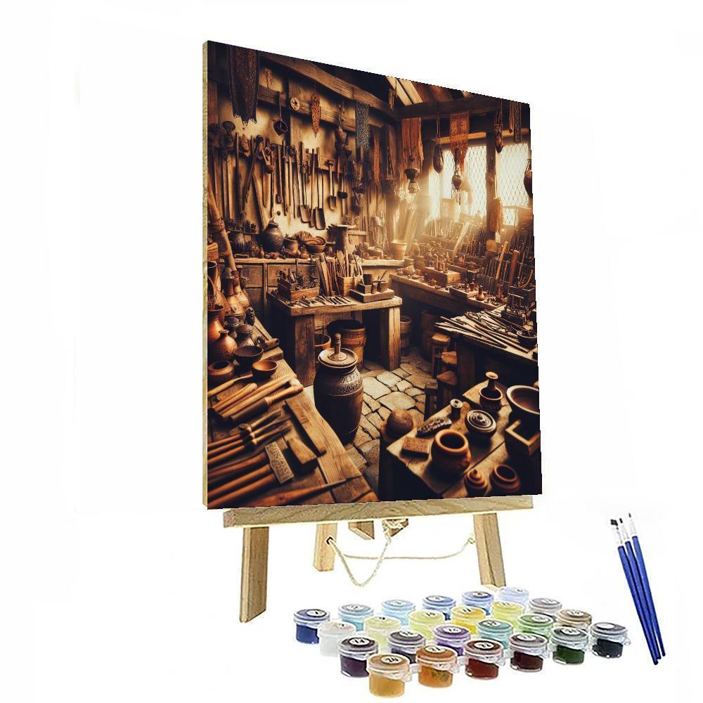 Artisan's Rustic Workshop Paint By Number