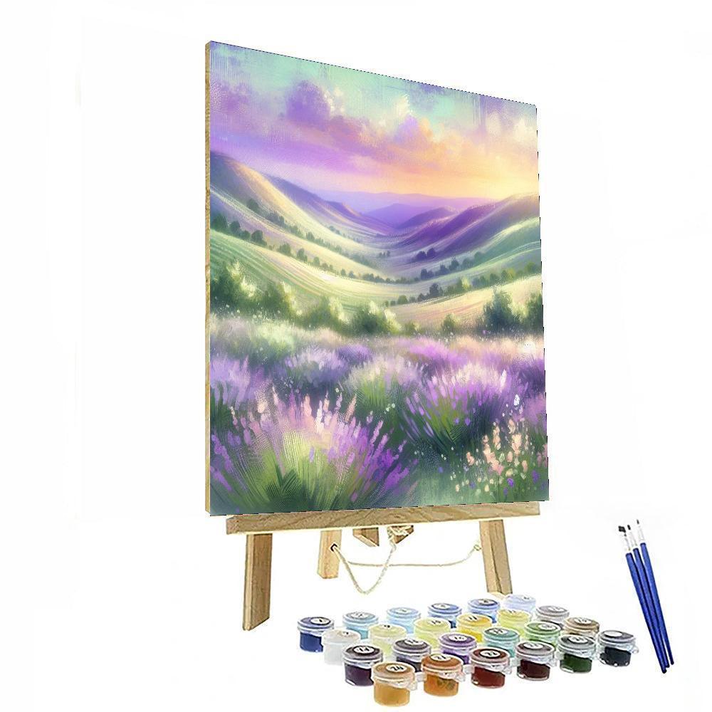 Dreamy Lavender Hillside Number Painting