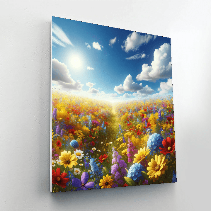 Sunny Flower Meadow Paint By Numbers Art