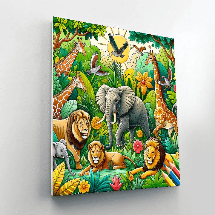 Joyful Safari Expedition Painting Number Kit