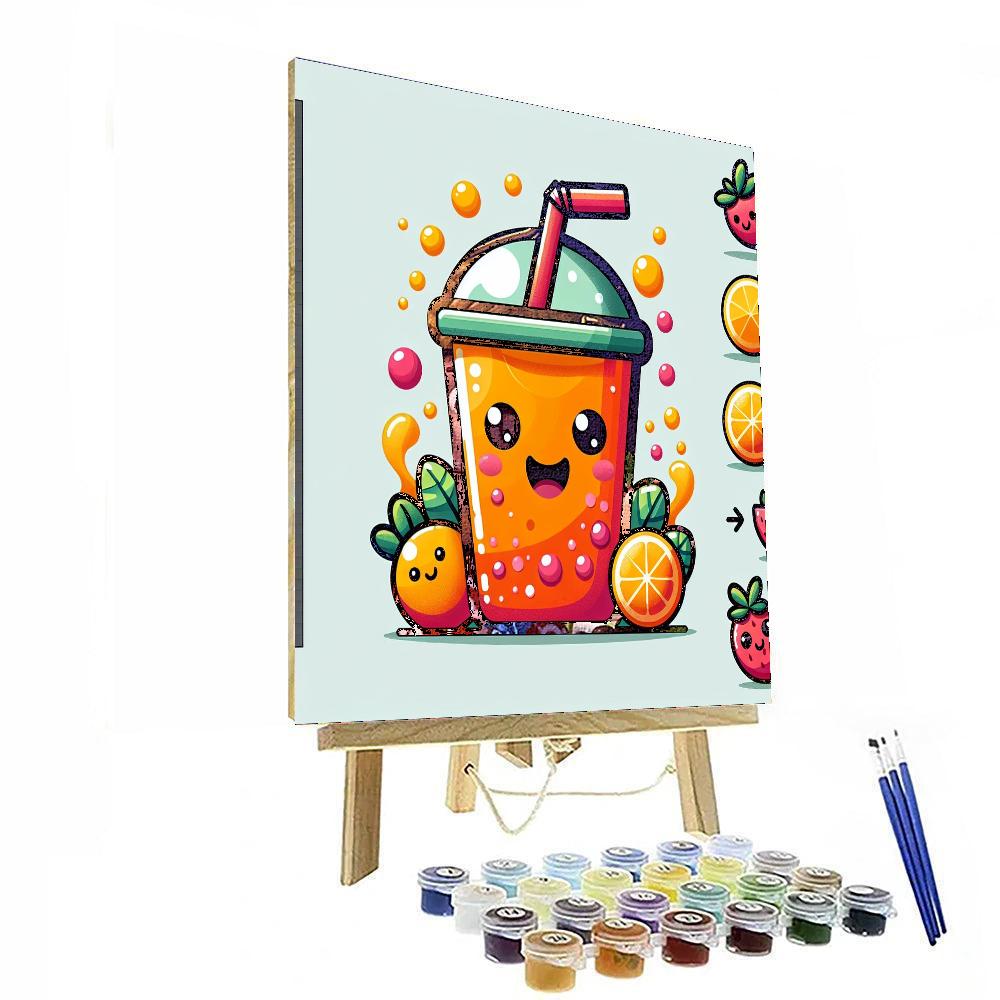 Bubbly Fruit Juice Painting By Numbers Kit