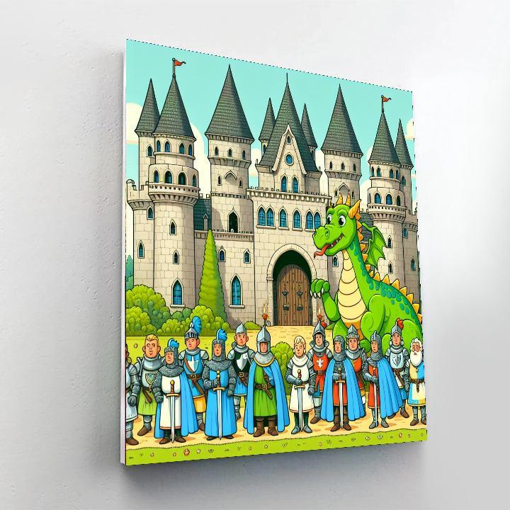 Dragon And Castle Quest Paint By Numbers Art