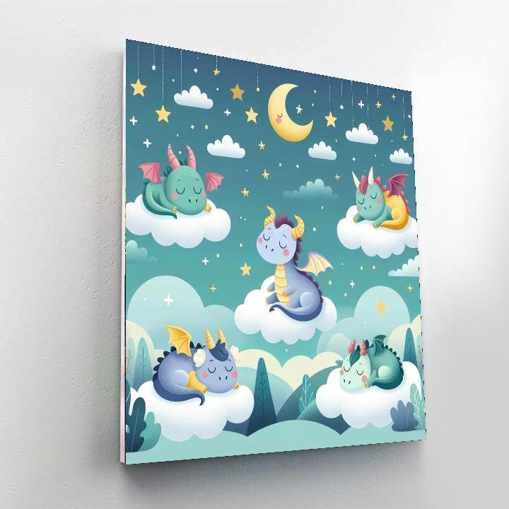 Dreamy Dragon Doze Numbered Painting Kits