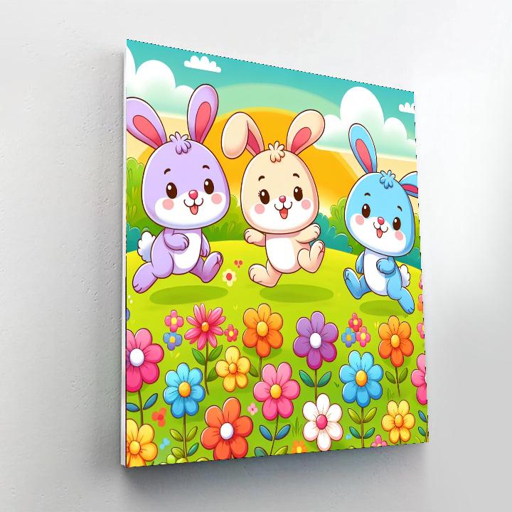 Happy Hopping Rabbits Number Painting