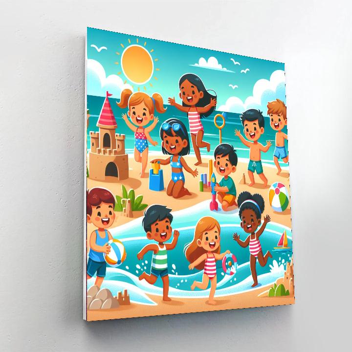 Exciting Beach Day Paint By Numbers Art