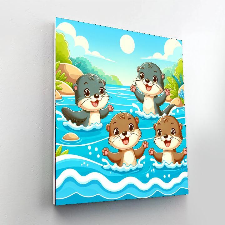 Adventurous Otters Painting Number Kit