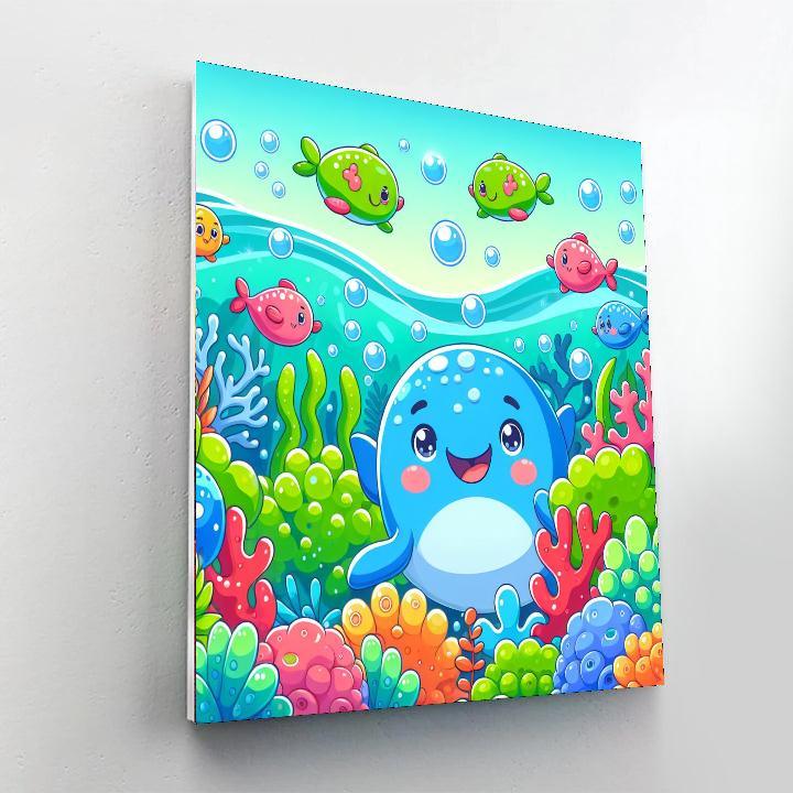 Colorful Creatures Of The Ocean Painting Number Kit