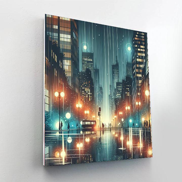 Rainy Cityscape Rhapsody Paint By Number