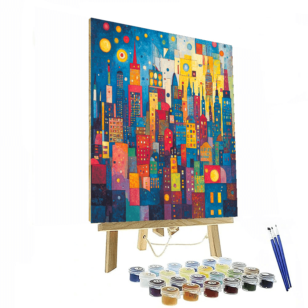 Wassily Kandinsky Inspired Urban Mosaic  Paint By Color