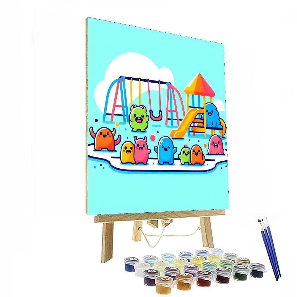 Friendly Monster Playground Painting By Numbers Kit