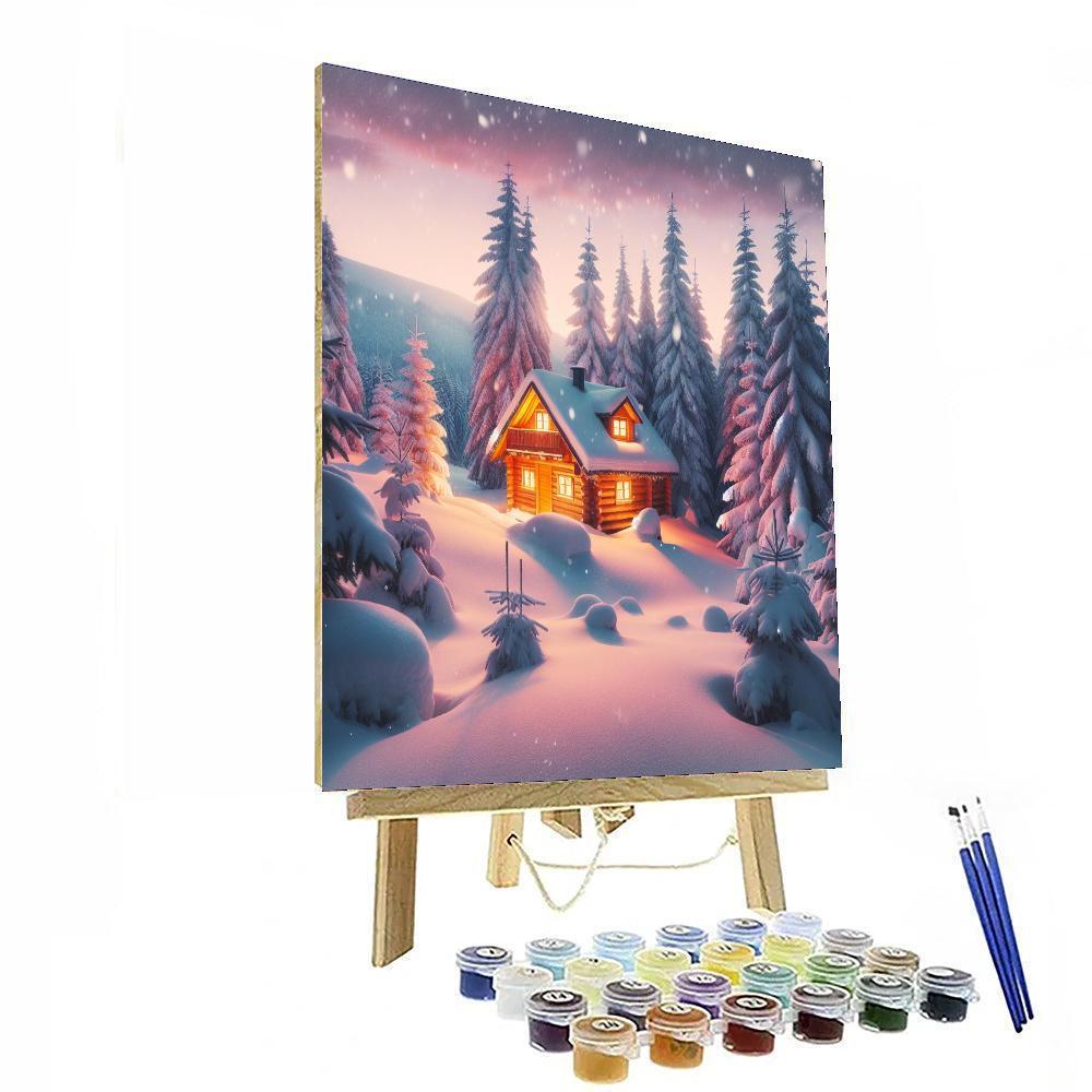 Winter Cabin Getaway Paint By Numbers Art