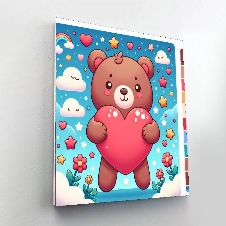 Cuddly Bear Hug DIY Paint By Numbers