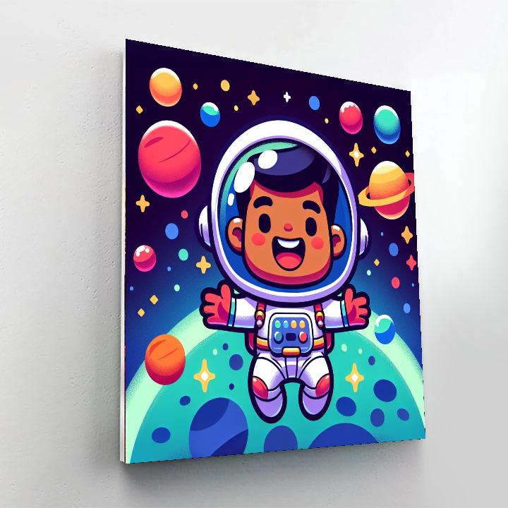 Happy Astronaut Paint By Numbers Art