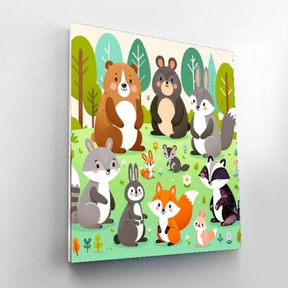 Bright Forest Friends Painting Number Kit