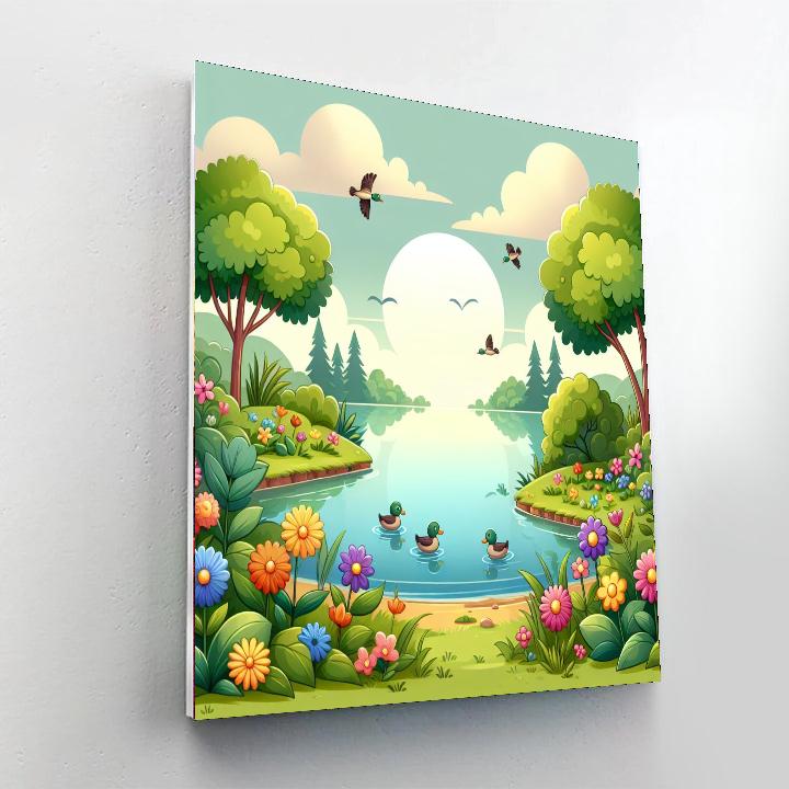 Lively Lake Painting Number Kit