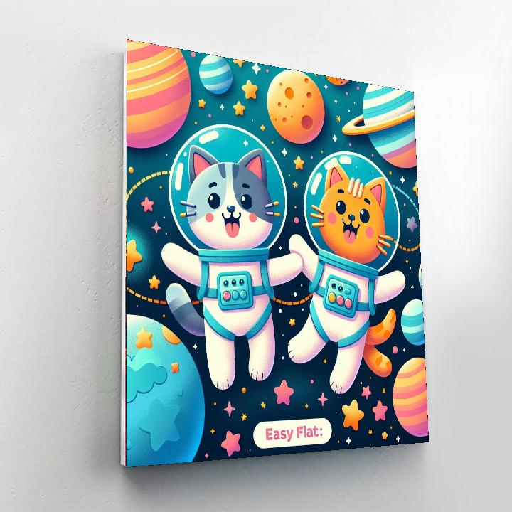 Cosmic Animal Friends Paint By Numbers Art