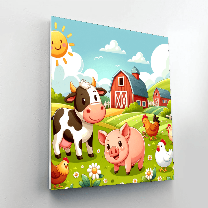 Funny Farmyard Friends DIY Paint By Numbers