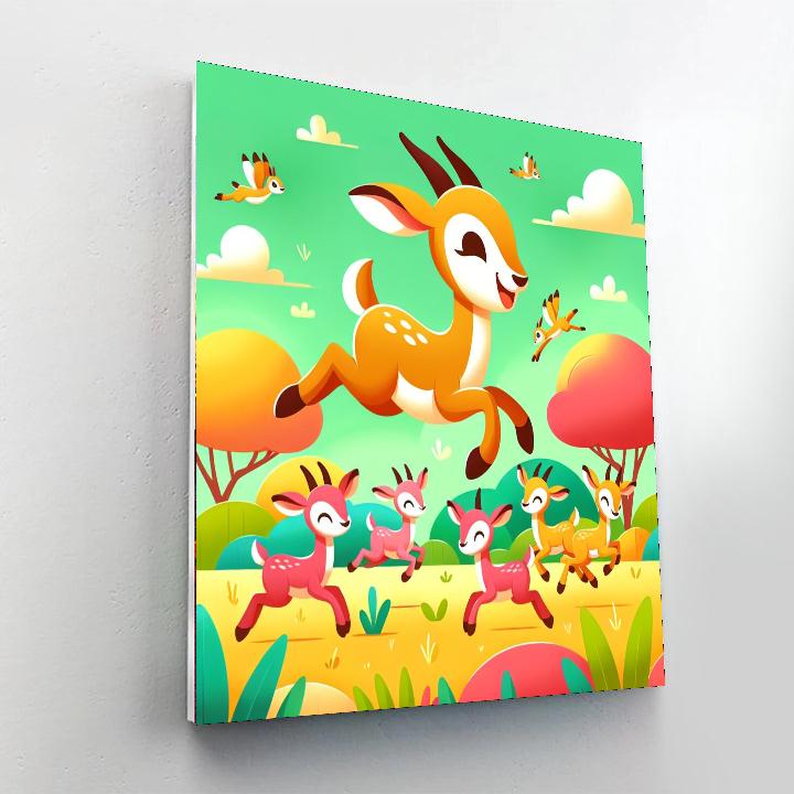 Gleeful Gazelle Gala Paint By Numbers