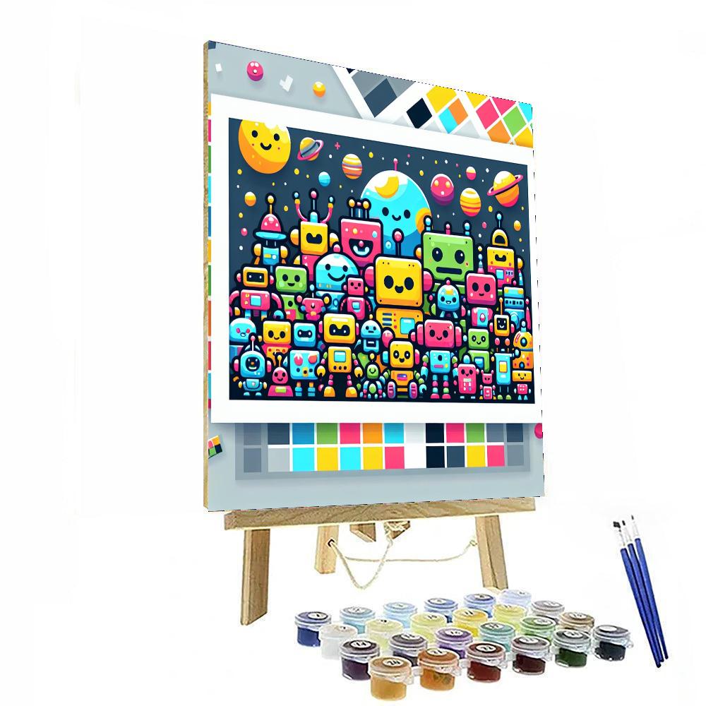 Robot Planet Playground Paint By Number