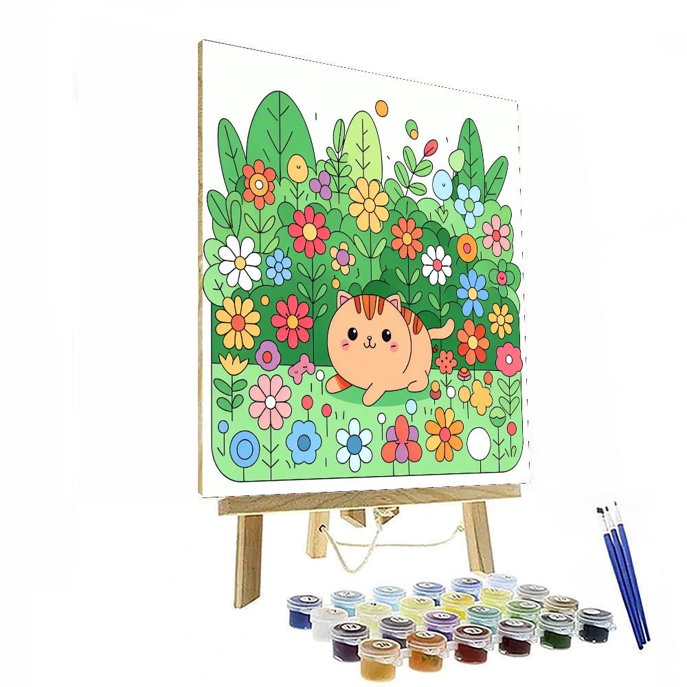 Curious Cat In The Garden Numbered Painting Kits