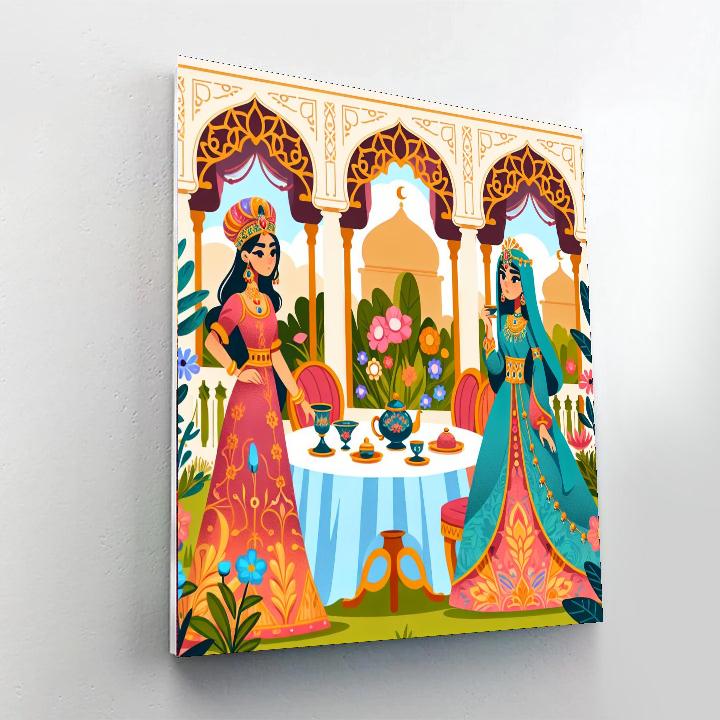 Princess Garden Tea Party DIY Paint By Numbers