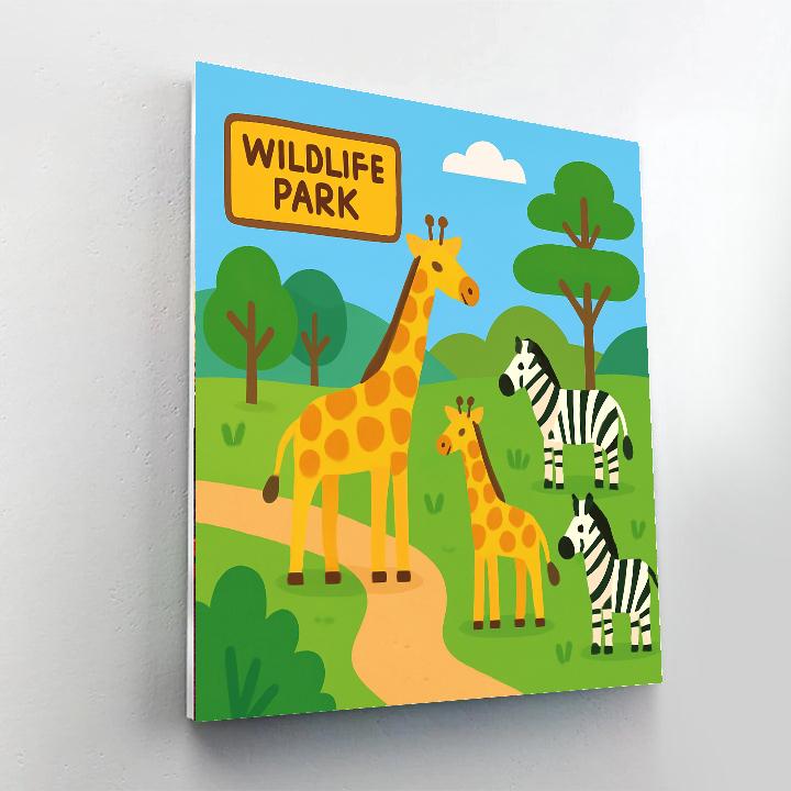 Cheerful Wildlife Park Paint By Color
