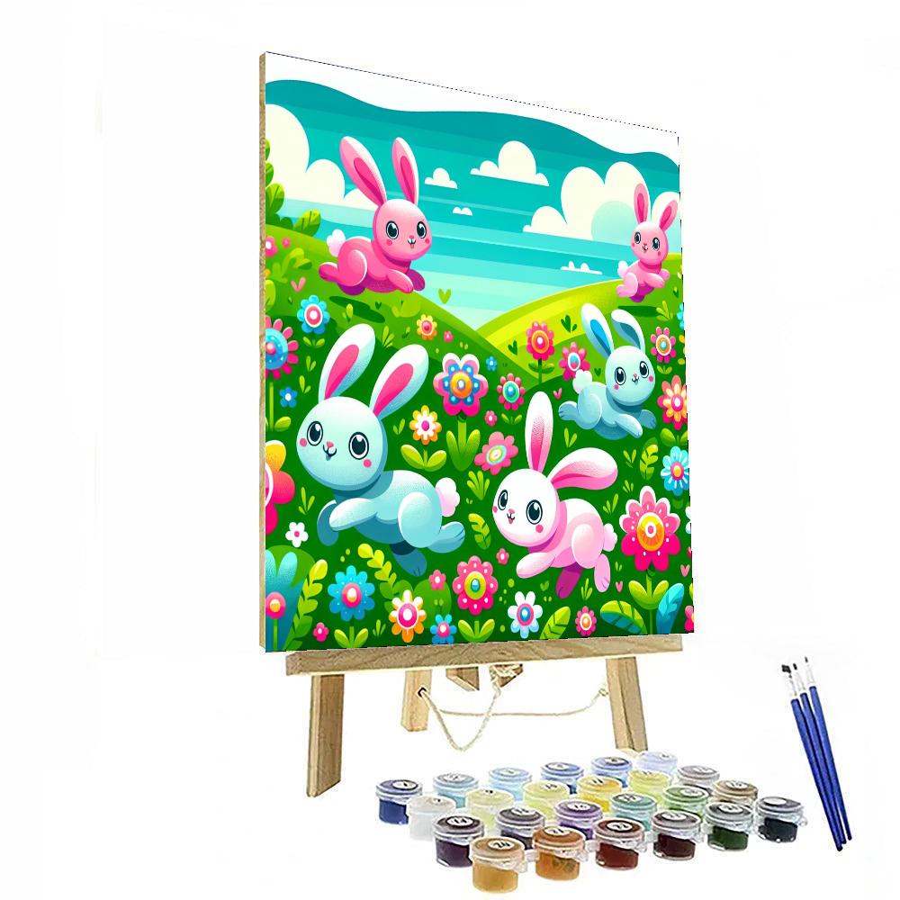 Bouncing Bunny Field Painting Number Kit