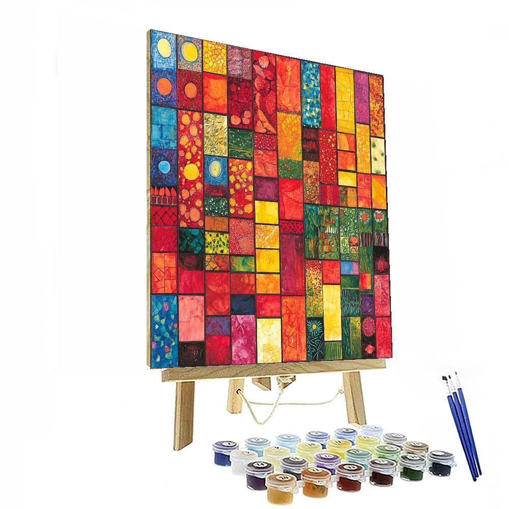 Paul Klee Inspired Energetic Mosaic  Numbered Painting Kits