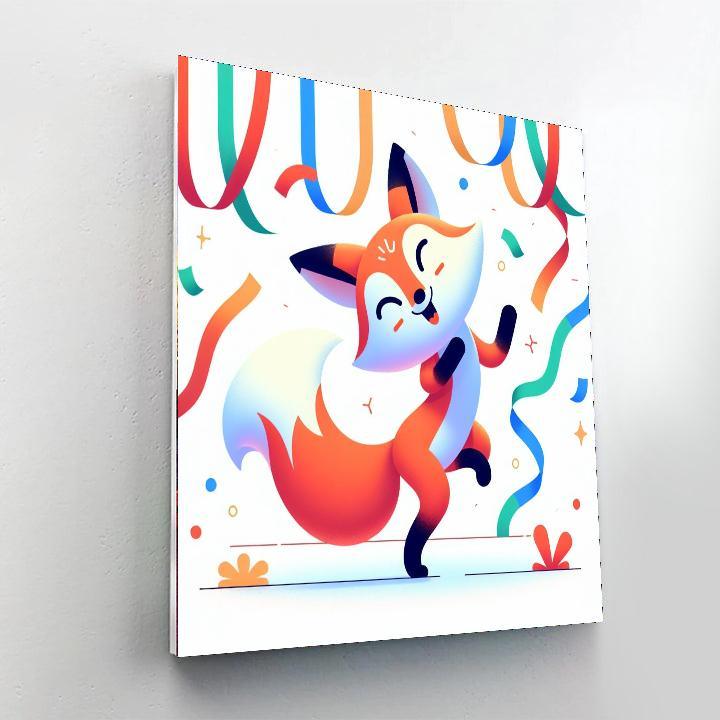 Friendly Fox Fiesta Number Painting