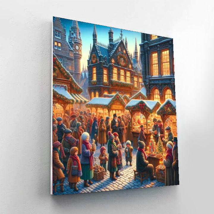 Edinburgh Christmas Market - Scotland Numbered Painting Kits