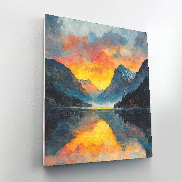 J.M.W. Turner Inspired Mountain Majesty Sunrise  Paint By Numbers