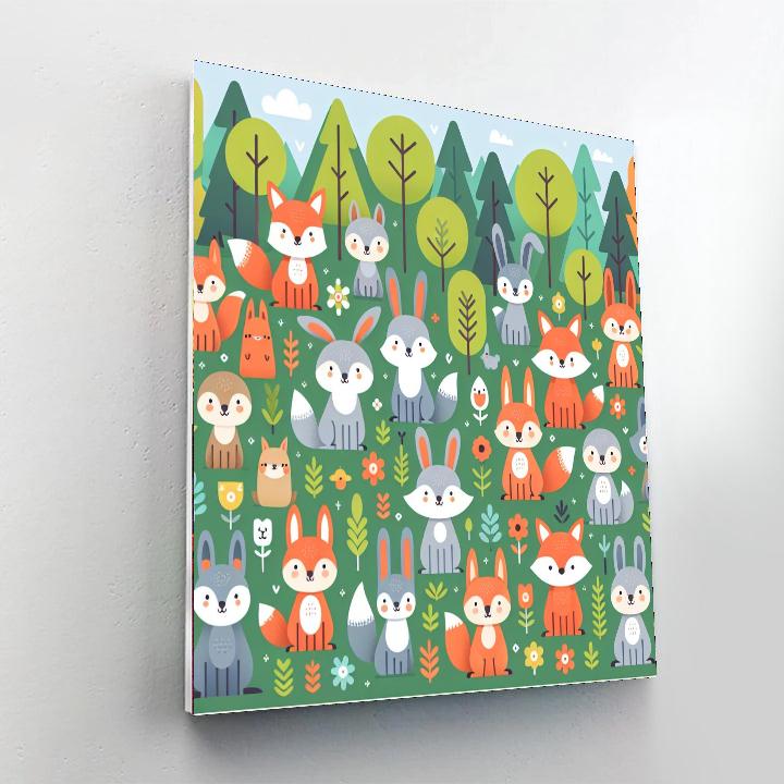 Charming Woodland Party Paint By Numbers