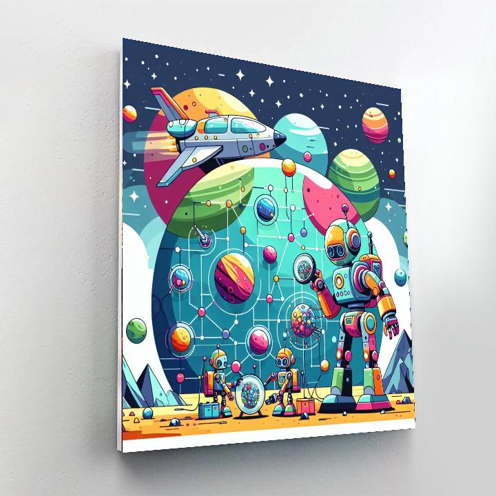 Robotic Space Exploration Painting Number Kit