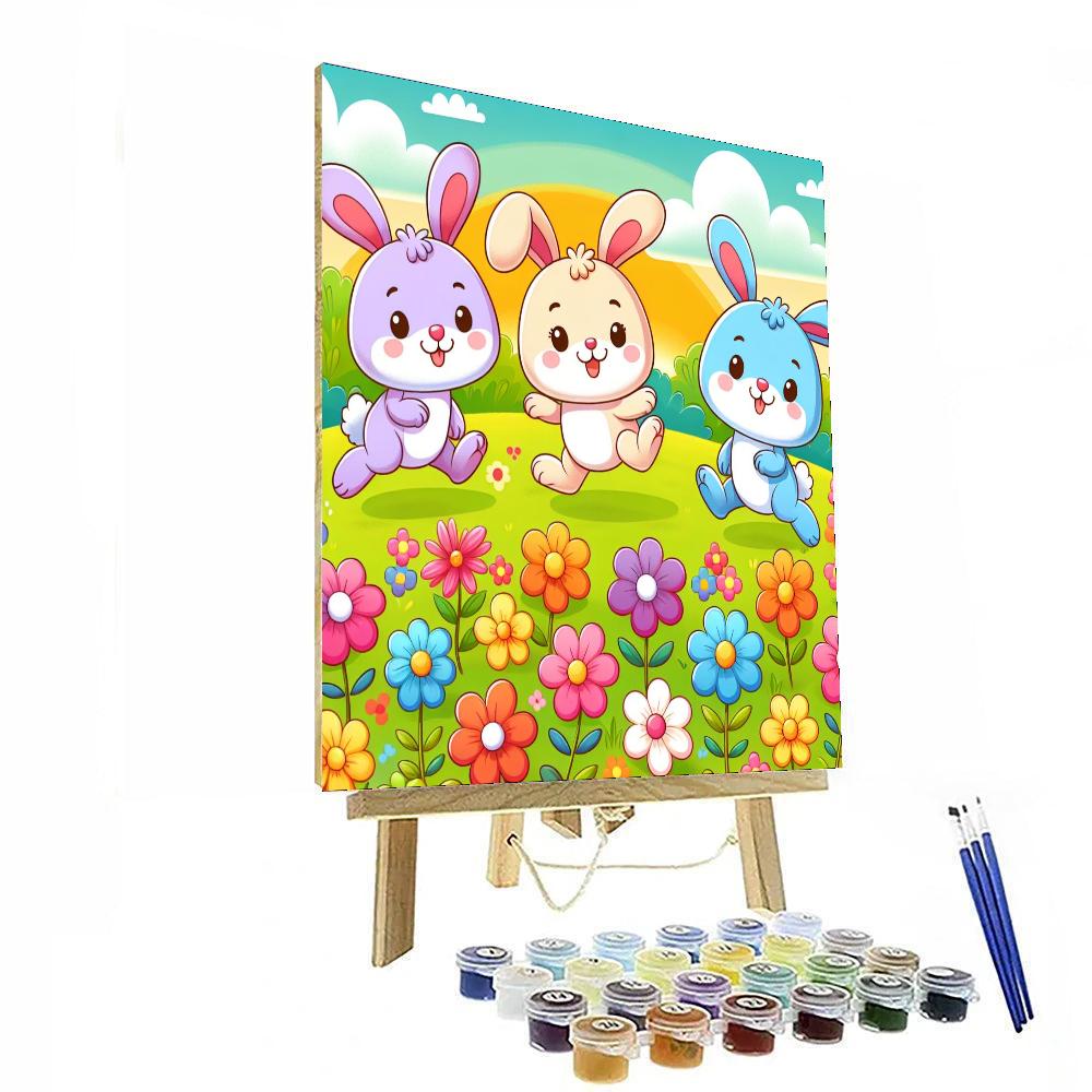 Happy Hopping Rabbits Number Painting