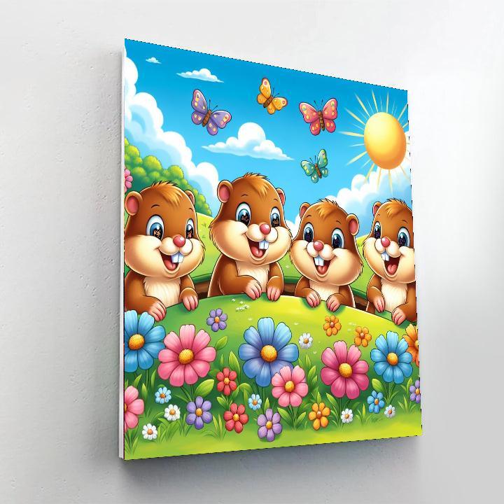 Giggling Gophers Paint By Numbers Art