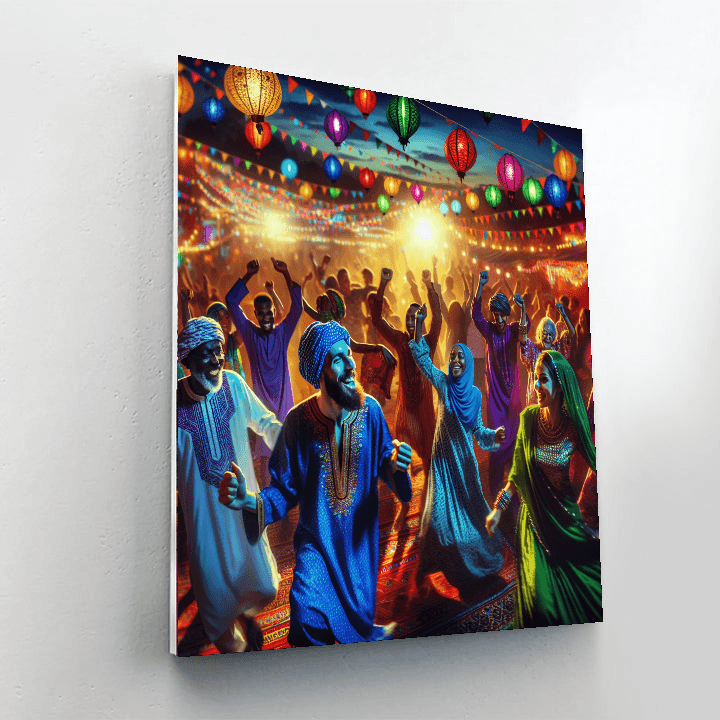 Vibrant Festival Lights Painting Number Kit