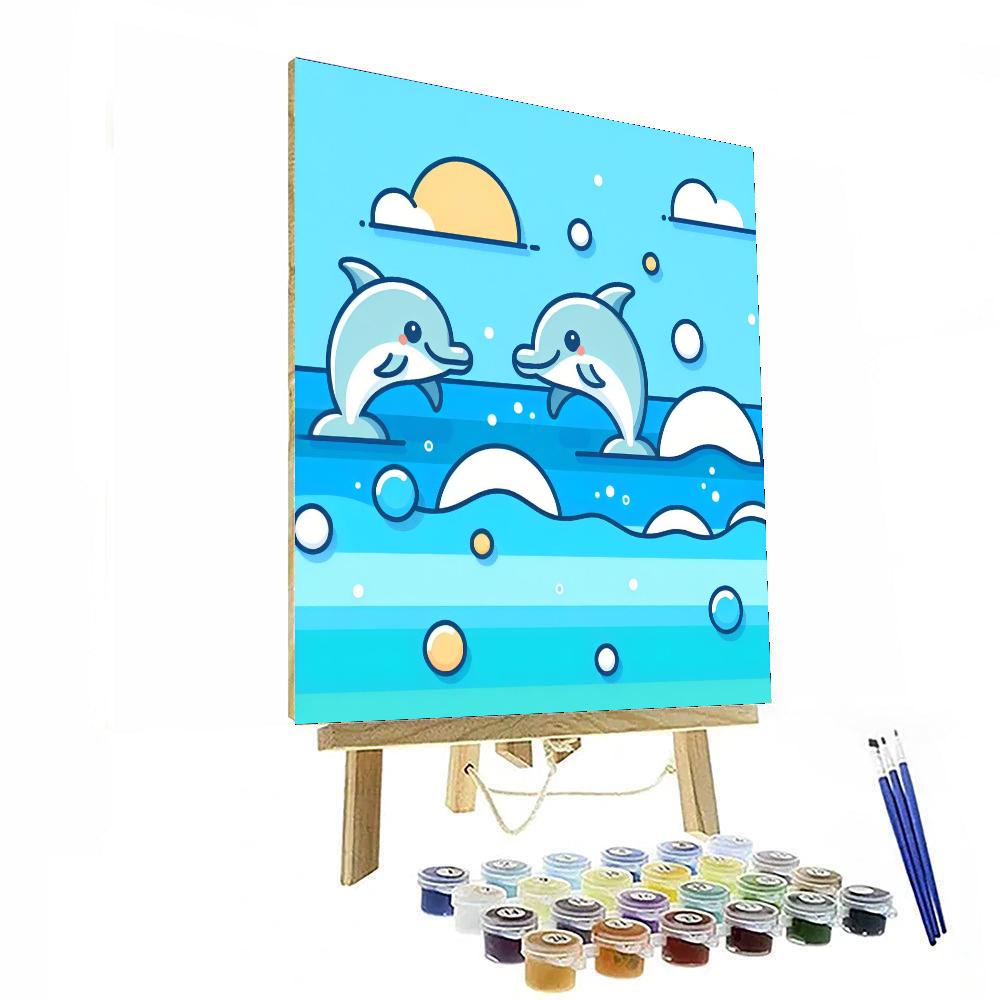 Dolphins' Dance Delight Painting Number Kit