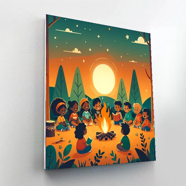 Cheerful Campfire Tales Painting By Numbers Kit