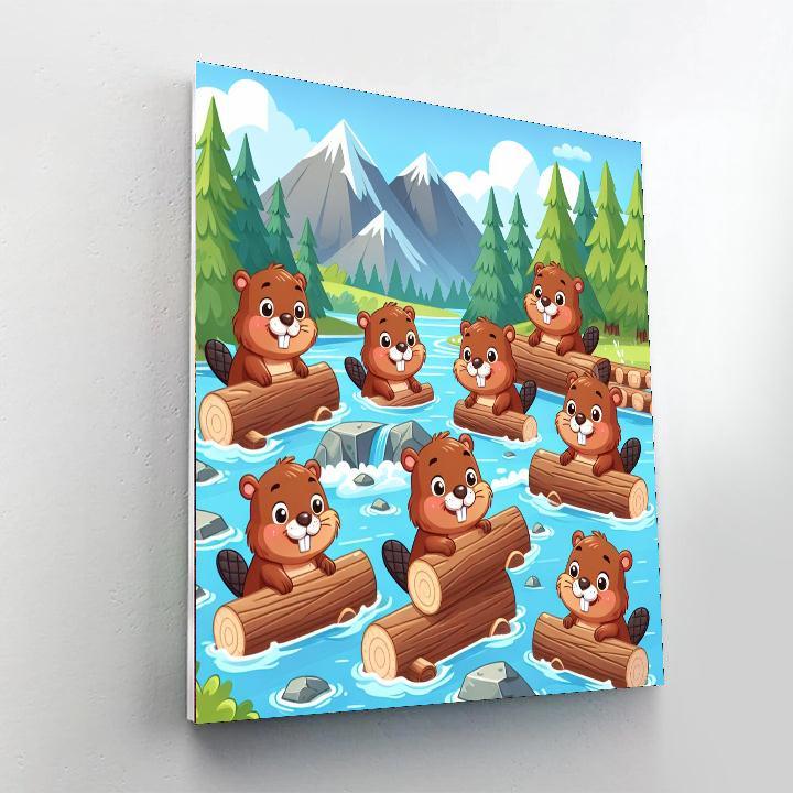 Busy Beavers' Construction Zone Paint By Color