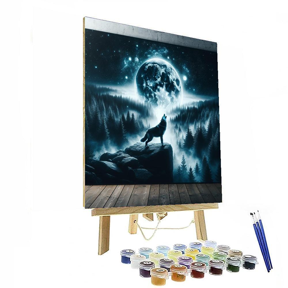 Majestic Wolf Howl Paint By Numbers Art