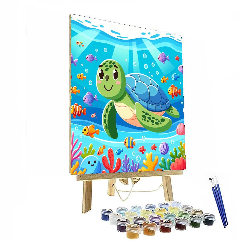 Sea Turtle Safari Paint By Numbers Art