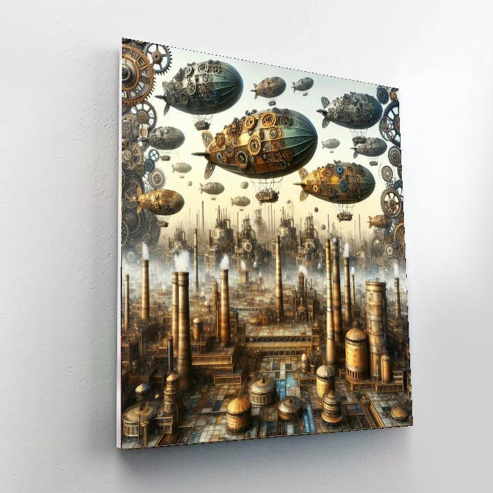 Steampunk Adventure World Paint By Numbers Art