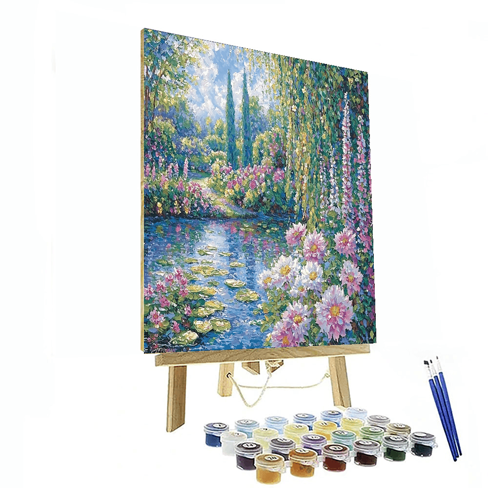 Claude Monet Inspired Ethereal Garden Of Flowers  Paint By Numbers Art