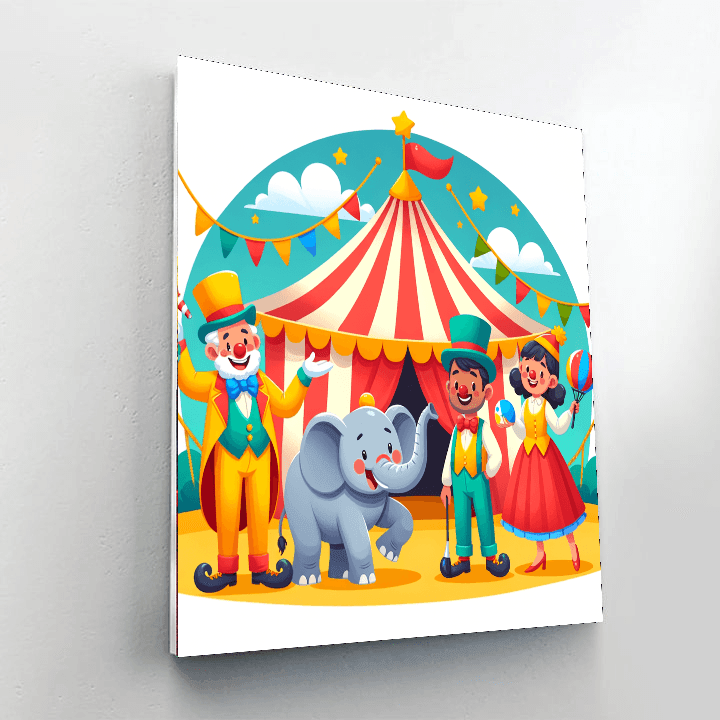 Cheery Circus Fun DIY Paint By Numbers
