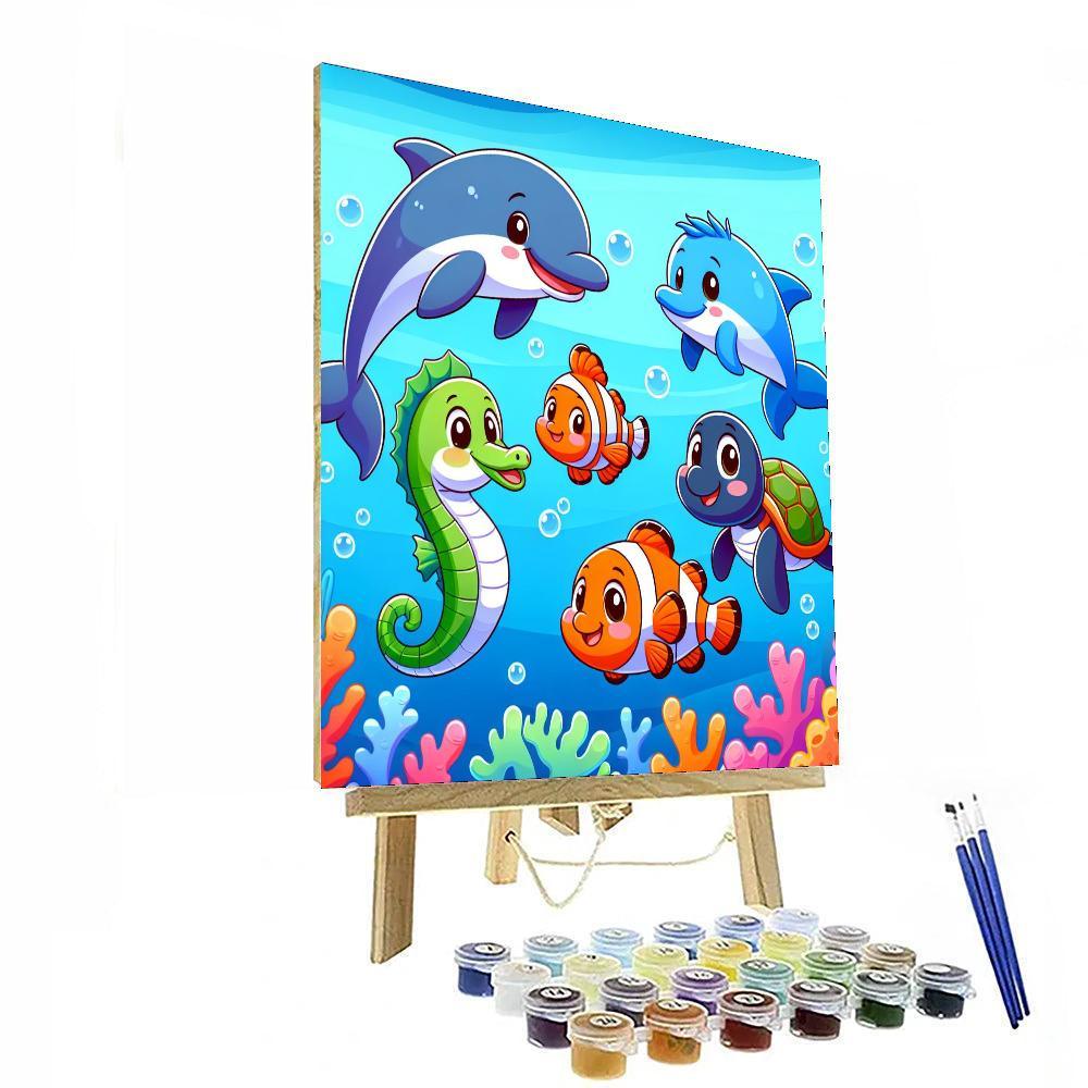 Bubbly Ocean Friends DIY Paint By Numbers