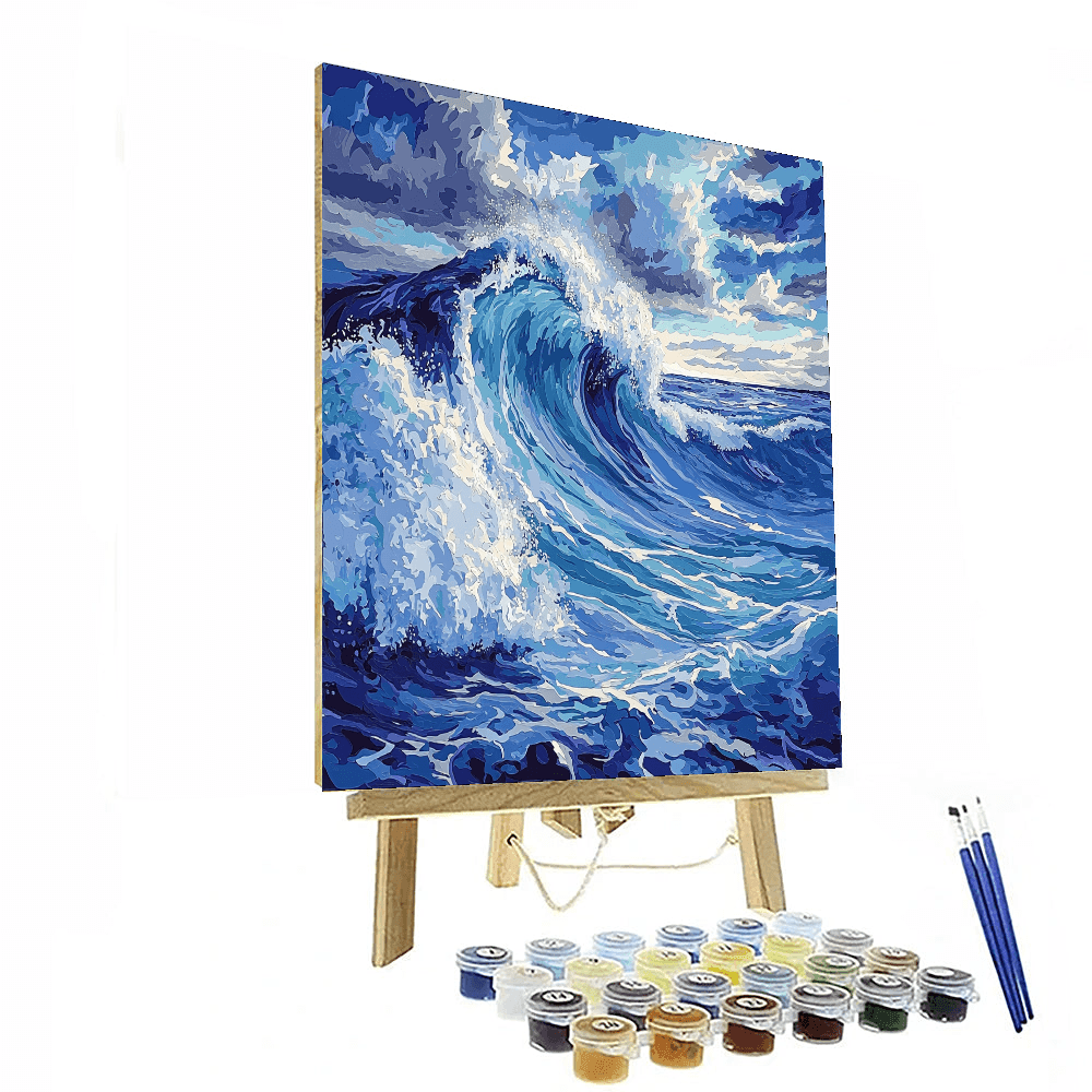 Hokusai Inspired Ethereal Ocean Symphony  Paint By Numbers Art