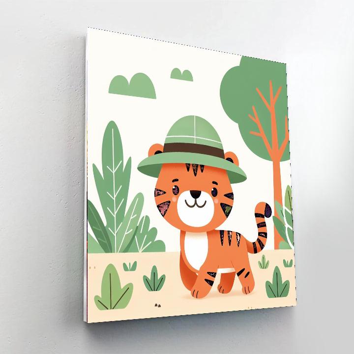 Jungle Explorer Tiger Painting Number KitJungle Explorer Tiger - DIY Painting By Numbers Kit - Image 2