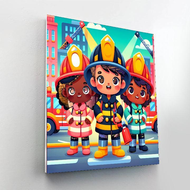 Little Firefighter Brigade Paint By Numbers Kits